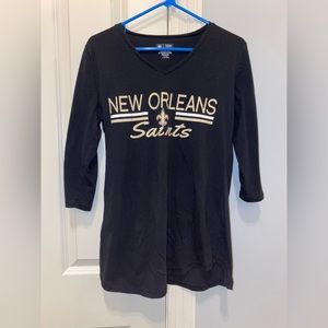 New Orleans Saints Ladie’s T Shirt 3/4 length sleeves Sz Medium